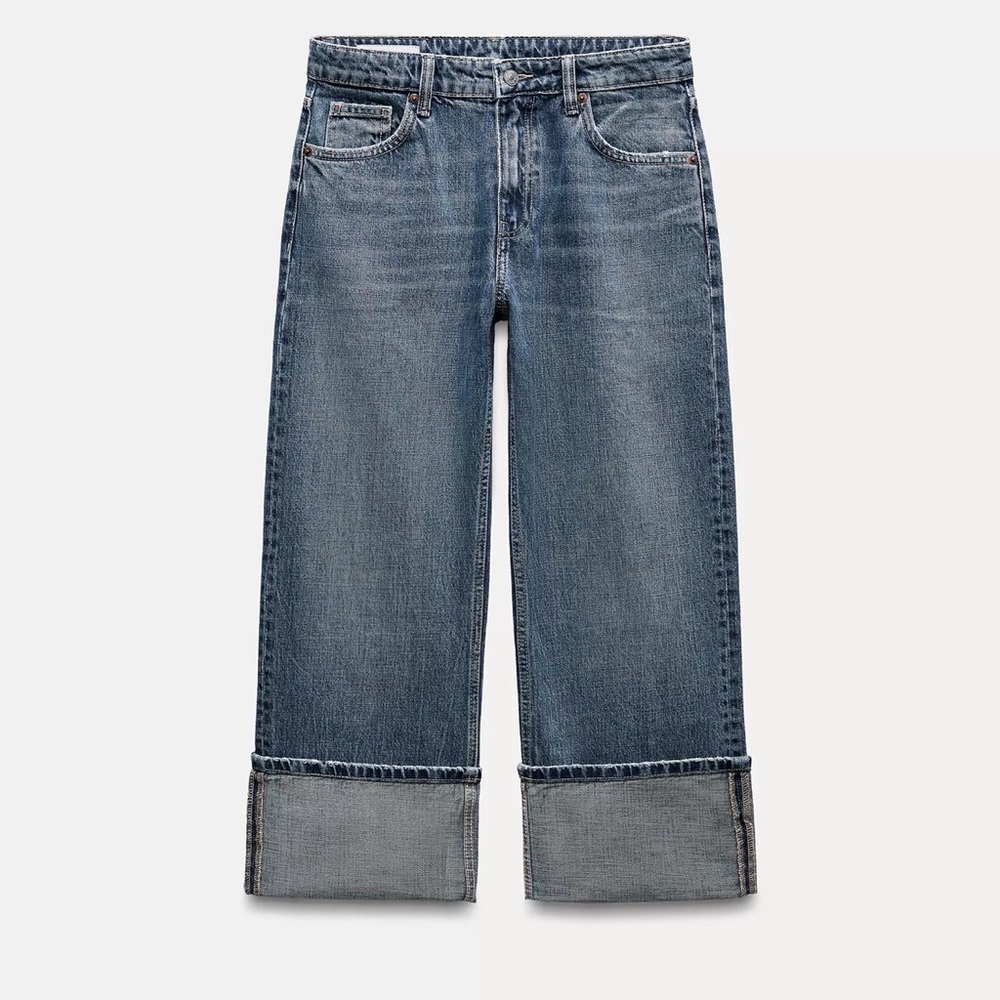 Zara jeans straight leg mid rise